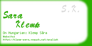 sara klemp business card